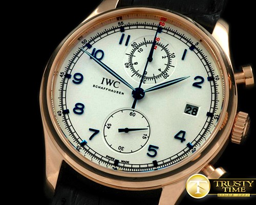 IWC Portuguese Chrono Date RG/LE White/Blue Jap OS20 -IWC0187E