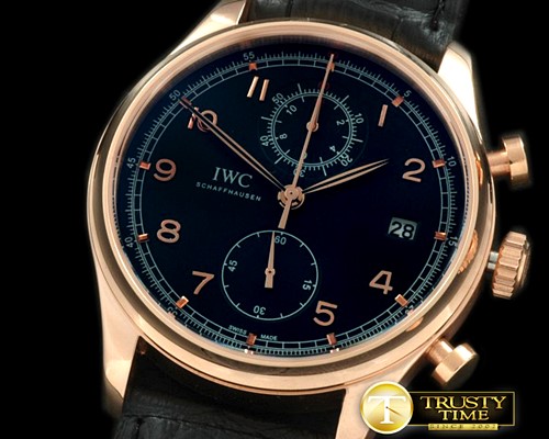IWC Portuguese Chrono Date RG/LE Black Jap OS20 -IWC0187F