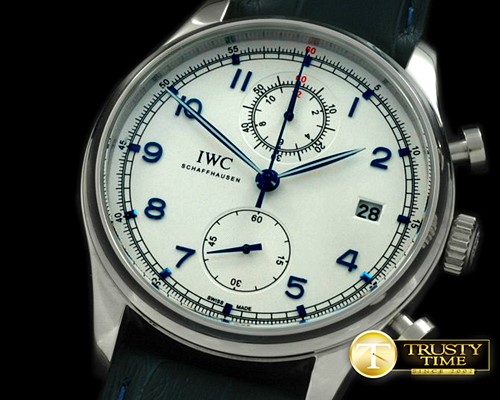 IWC Portuguese Chrono Date SS/LE White/Blue Jap OS20 -IWC0189D
