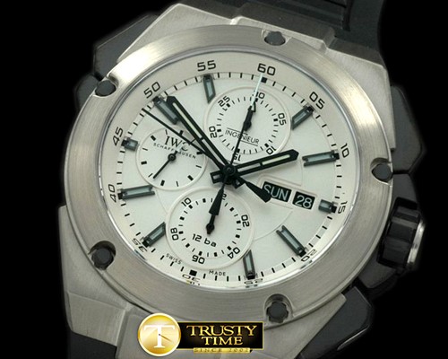 IWC Ingenieur Double Chrono SS/RU White A7750 -IWC0190A