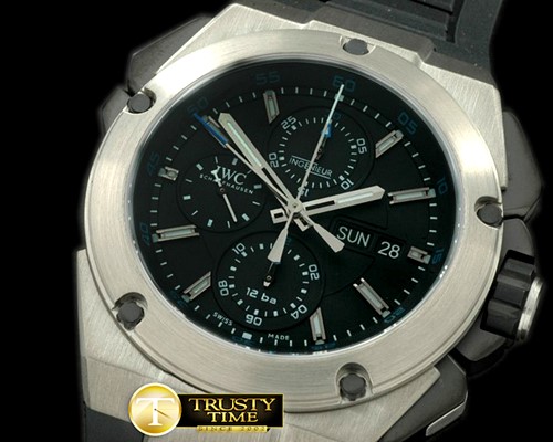 IWC Ingenieur Double Chrono SS/RU Black A7750 -IWC0190B