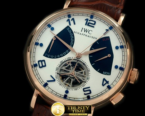 IWC Retrogating Date/Reserve Tourbillon RG/LE Wht Asian 2 -IWC0192B