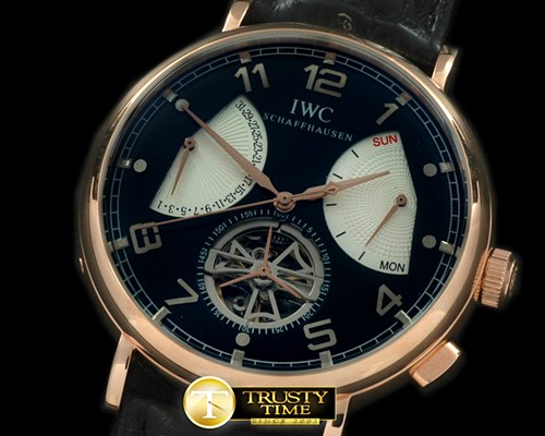 IWC Retrogating Date/Reserve Tourbillon RG/LE Blk Asian 2 -IWC0192C