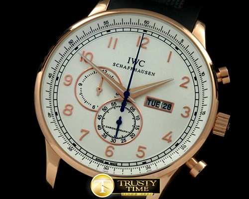 IWC Portuguese Chrono Day/Date RG/RU White/Gold Jap OS20 -IWC0193A