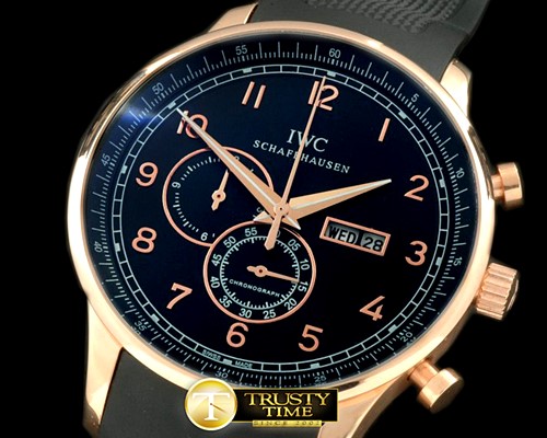 IWC Portuguese Chrono Day/Date RG/RU Black Jap OS20 -IWC0193C