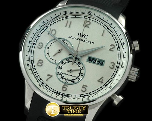 IWC Portuguese Chrono Day/Date SS/RU White Jap OS20 -IWC0194A