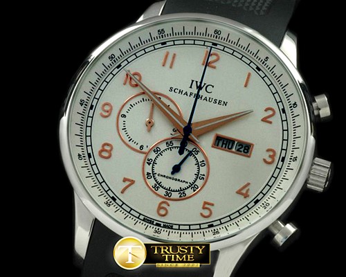 IWC Portuguese Chrono Day/Date SS/RU White/Gold Jap OS20 -IWC0194C
