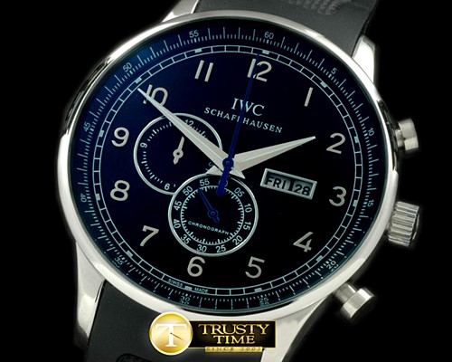 IWC Portuguese Chrono Day/Date SS/RU Black Jap OS20 -IWC0194D
