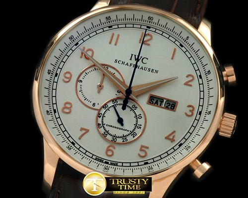 IWC Portuguese Chrono Day/Date RG/LE White/Gold Jap OS20 -IWC0196A