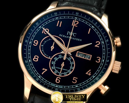 IWC Portuguese Chrono Day/Date RG/LE Black Jap OS20 -IWC0196C