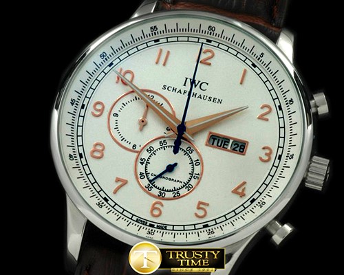 IWC Portuguese Chrono Day/Date SS/LE White/Gold Jap OS20 -IWC0197B