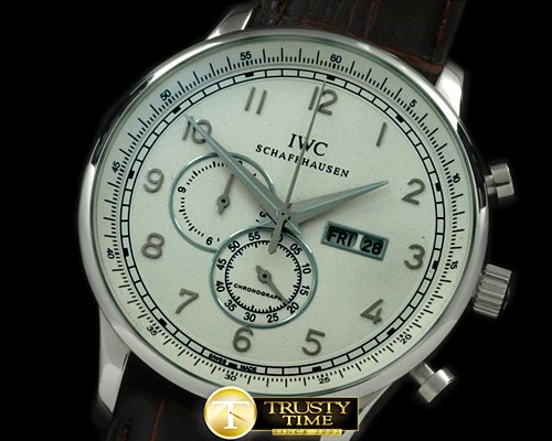 IWC Portuguese Chrono Day/Date SS/LE White Jap OS20 -IWC0197C