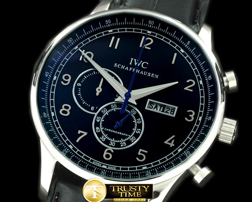 IWC Portuguese Chrono Day/Date SS/LE Black Jap OS20 -IWC0197E