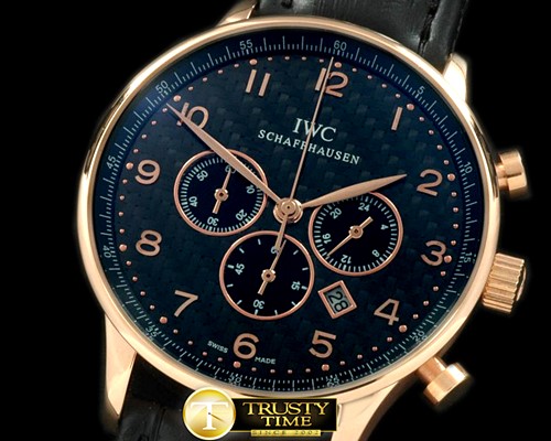 IWC Portuguese Chrono RG/LE Black Jap OS20 -IWC0198C