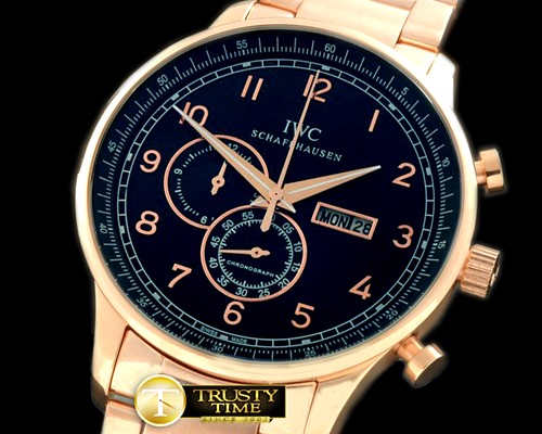 IWC Portuguese Chrono Day/Date RG/RG Black Jap OS20 -IWC0199C