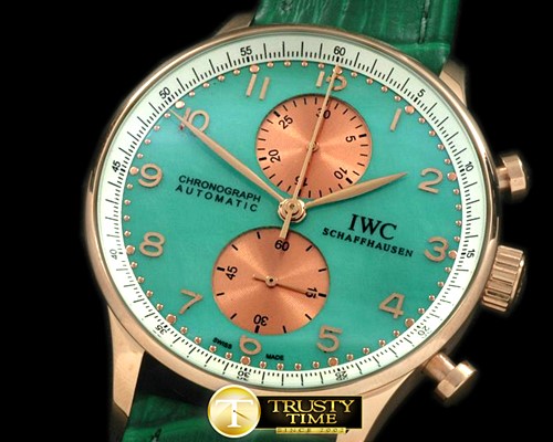 IWC Portuguese Chrono RG/LE MOP LGreen Jap OS20 -IWC0206B