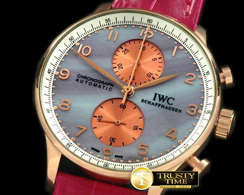 IWC Portuguese Chrono RG/LE MOP LBlue Jap OS20 -IWC0206D