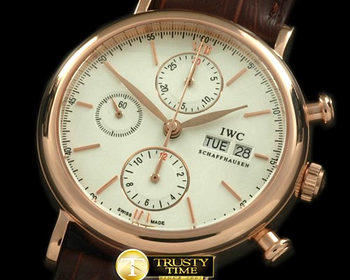 IWC Portofino Chronograph V2 RG/LE White A7750 28800bph -IWC0209A