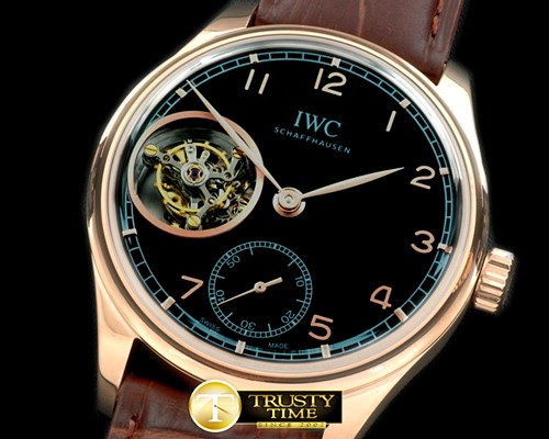 IWC Portugese FA Jones Tourbillon RG/LE Black Tourbillon -IWC0213B