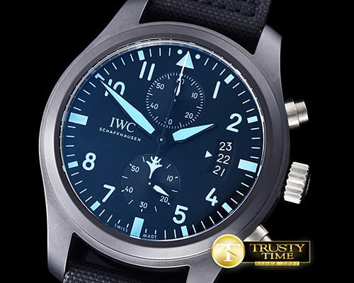 IWC Top Gun CER/NY Black/Blue V6F Asia 7750 -IWC0330A