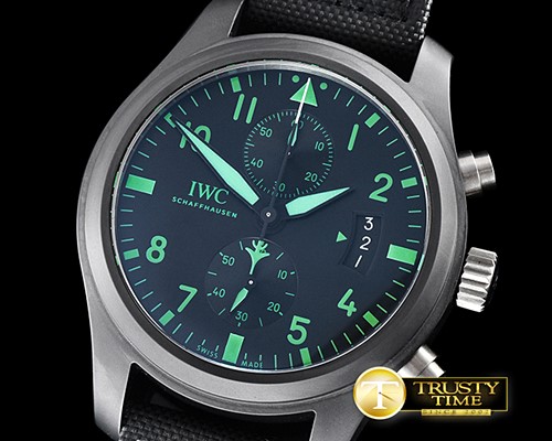 IWC Top Gun CER/NY Black/Green V6F Asia 7750 -IWC0330B