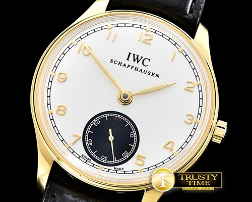 IWC Portuguese HandWound Ref.IW5454 YG/LE Wht/Blk A6497 -IWC0348A