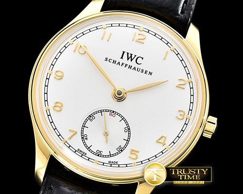 IWC Portuguese HandWound Ref.IW5454 YG/LE Wht/Wht A6497 -IWC0348B