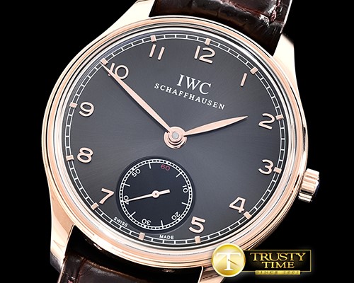 IWC Portuguese HandWound Ref.IW5454 RG/LE Grey/Blk A6497 -IWC0349B