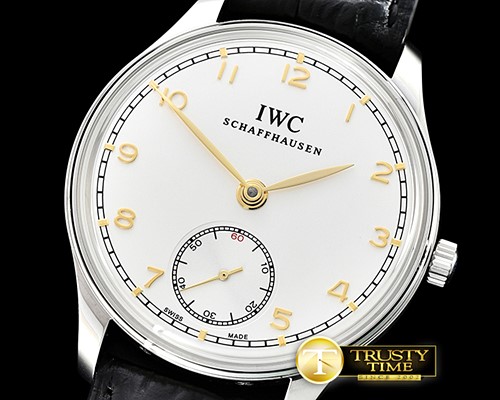 IWC Portuguese HandWound Ref.IW5454 SS/LE Wht/Wht A6497 -IWC0350A
