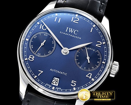 IWC Portuguese 7 Days IW500710 SS/LE Blue YLF A52010 Mod -IWC0351