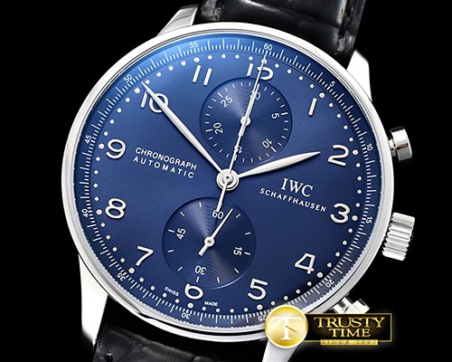 IWC Portuguese Chrono RG/LE Grey/Blk RG Num ZF A79350 Mod -IWC0352