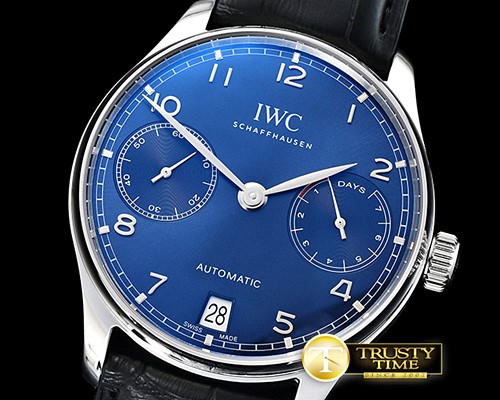 IWC Portuguese 7 Days IW500710 SS/LE Blue ZF A52010 Mod -IWC0353