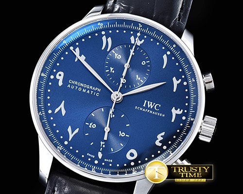 IWC Portuguese Chrono SS/LE Blue/Arabic Num YLF A7750 Mod -IWC0353A