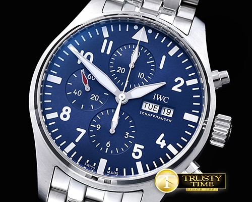 아이더블유씨 3777 Pilot Chrono SS/SS Blue Le Petit V2 ZF A7750 -IWC0354