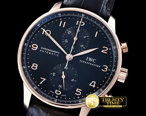 IWC Portuguese Chrono RG/LE Black RG Num ZF V2 A79350 Mod -IWC0355