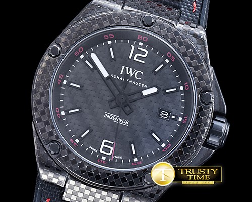 IWC Ingenieur Cabon Perf. PVD/NY Black/Red CF MY9015 Mod -IWC0360B