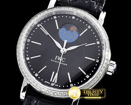 IWC Portofino Automatic Diam Bez SS/LE Black A2851 Mod -IWC0366B