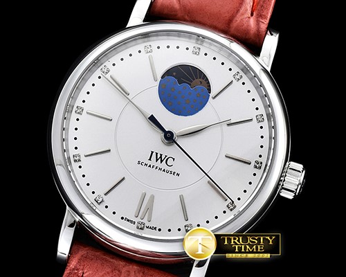 IWC Portofino Automatic SS/LE Silv White A2851 Mod -IWC0366G
