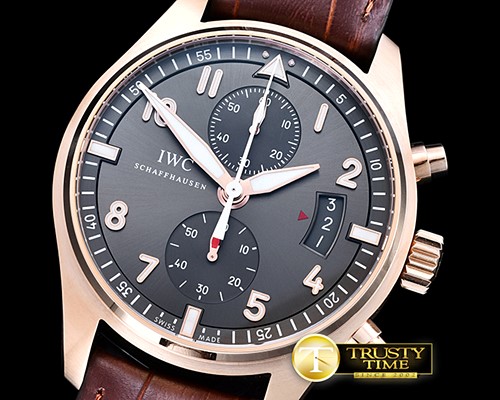 IWC SpitFire Chronograph RG/LE Grey/Black V6F A7750 Mod -IWC0369