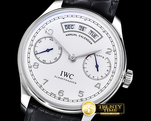 IWC Portugieser Annual Cal IW503502 SS/LE Wht/SS A52850 -IWC0380C
