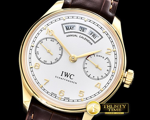 IWC Portugieser Annual Cal. IW503502 YG/LE White A52850 -IWC0383B