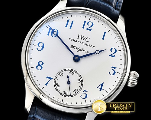 IWC IWC FA Jones Ltd Ed SS/LE Wht/Blue Num Asia 6498 -IWC0386C