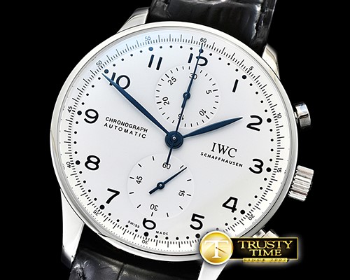 아이더블유씨 Portuguese Chrono 150 Years SS/LE Wht/Blu YLF A7750 -IWC0397B