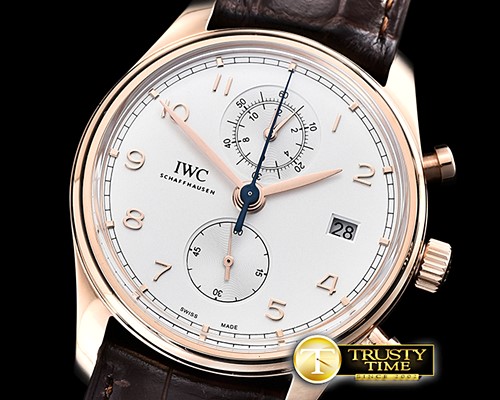 IWC Portugieser Chronograph Classic RG/LE Wht YLF A7750 -IWC0416A