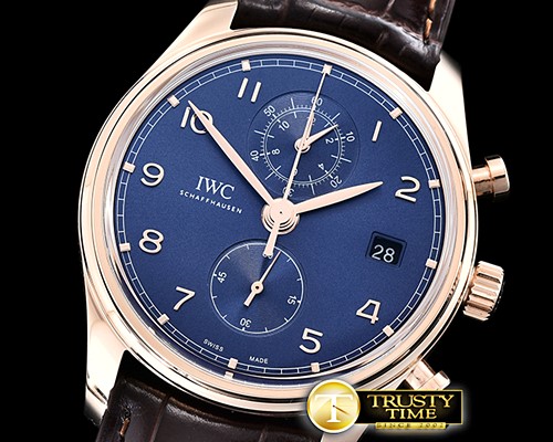 IWC Portugieser Chronograph Classic RG/LE Blue YLF A7750 -IWC0416B