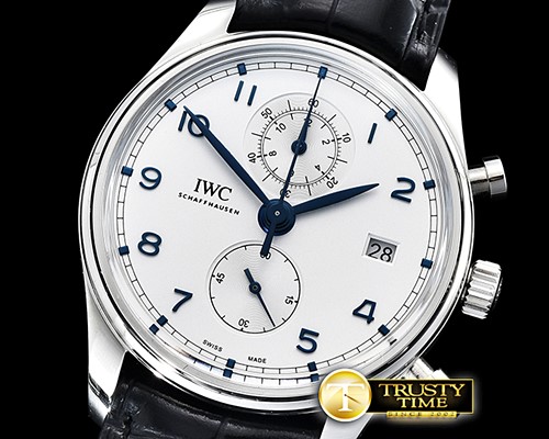 IWC Portugieser Chronograph Classic SS/LE Wht/B YLF A7750 -IWC0417A