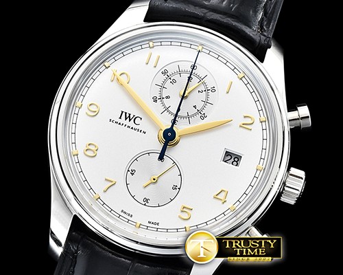 IWC Portugieser Chronograph Classic SS/LE Wht/G YLF A7750 -IWC0417C