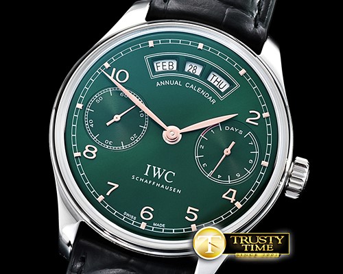 IWC Portugieser Annual Cal. IW503502 SS/LE Grn/Rose A52850 -IWC0418