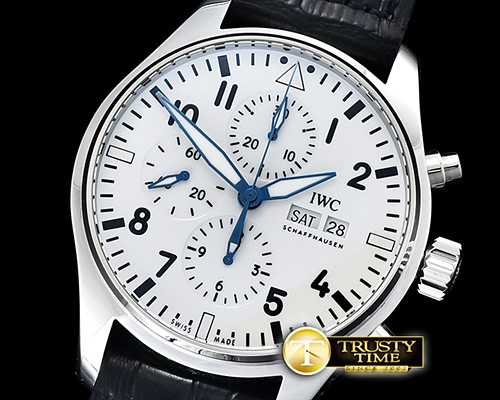 아이더블유씨 Pilot Chrono 150 Years 377725 SS/LE White ZF A7750 -IWC0420