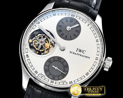 IWC Portugese Regulator Tourb IW544602 SS/LE Wht ZF Tourb -IWC0421B